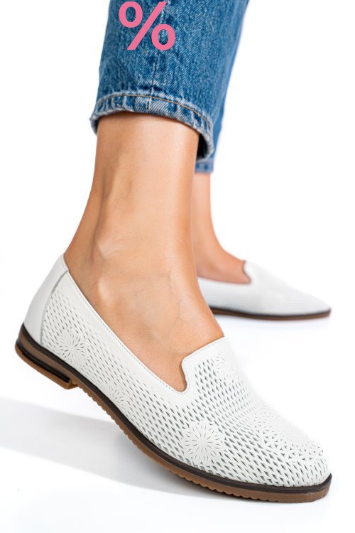 Espadrile albe piele naturala 3pc50