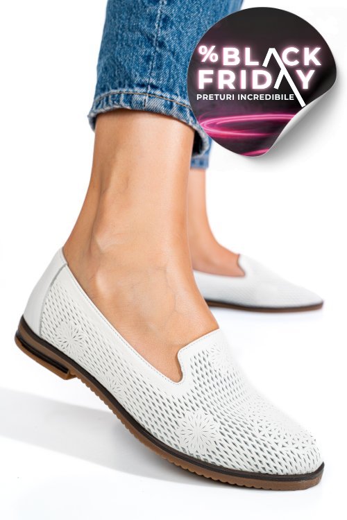 Espadrile albe piele naturala 3pc50