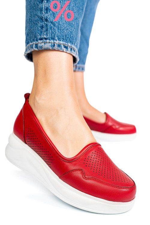 Pantofi rosii piele naturala 2pc007