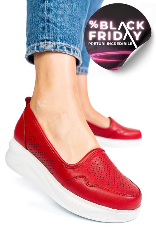 Pantofi rosii piele naturala 2pc007