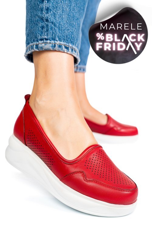 Pantofi rosii piele naturala 2pc007