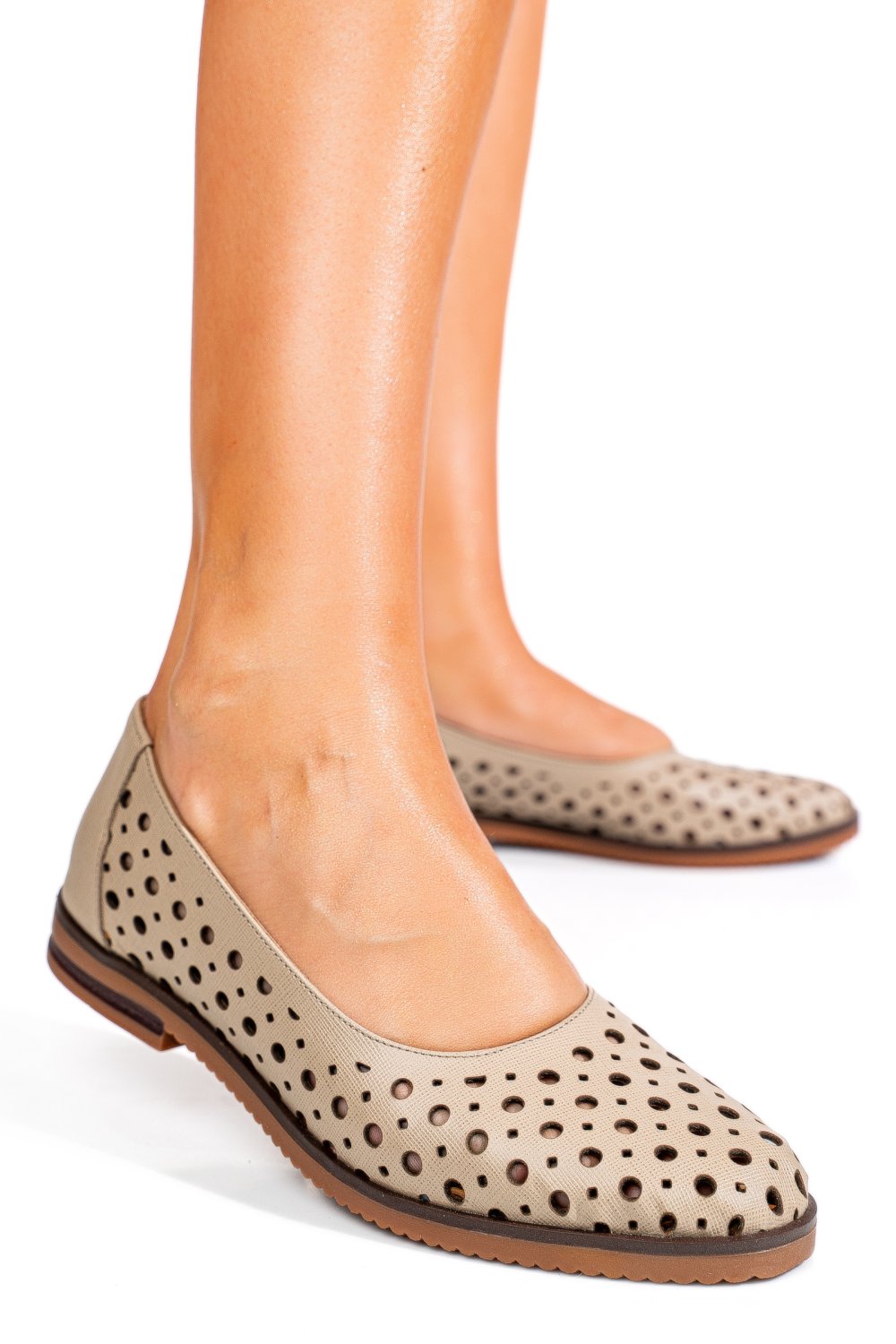 BALERINI TAUPE PIELE NATURALA 3PC26