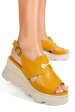 Sandale galbene piele naturala apckd3000
