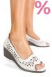 Pantofi albi piele naturala apck082