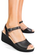SANDALE NEGRE PIELE NATURALA APCK940