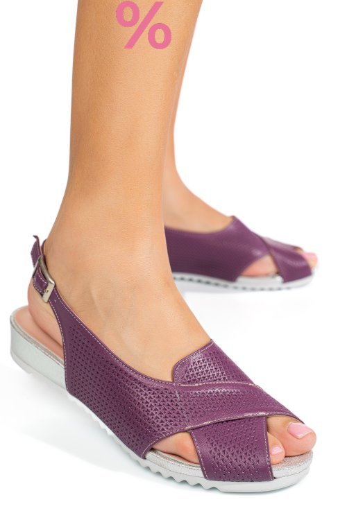 Sandale mov piele naturala 2pc13