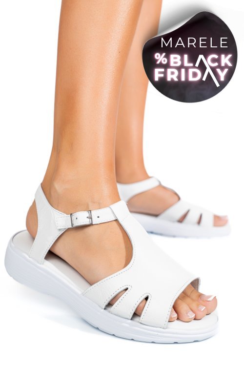 Sandale albe piele naturala 0pc11