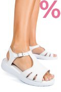 SANDALE ALBE PIELE NATURALA 0PC11