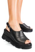 SANDALE NEGRE PIELE NATURALA APCKD4000