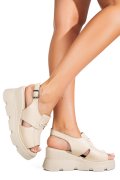 SANDALE BEJ PIELE NATURALA APCKD3000