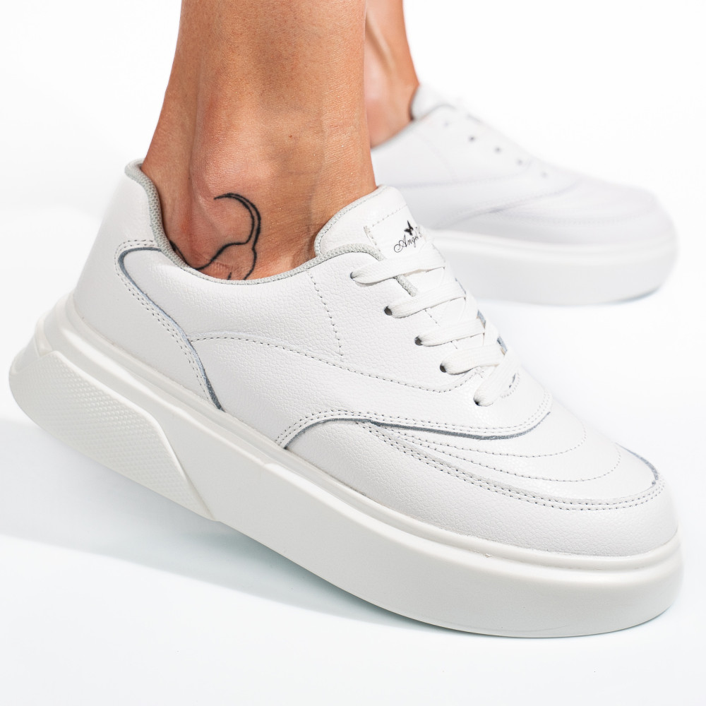 PANTOFI SPORT WHITE PIELE NATURALA ASPW2023-17