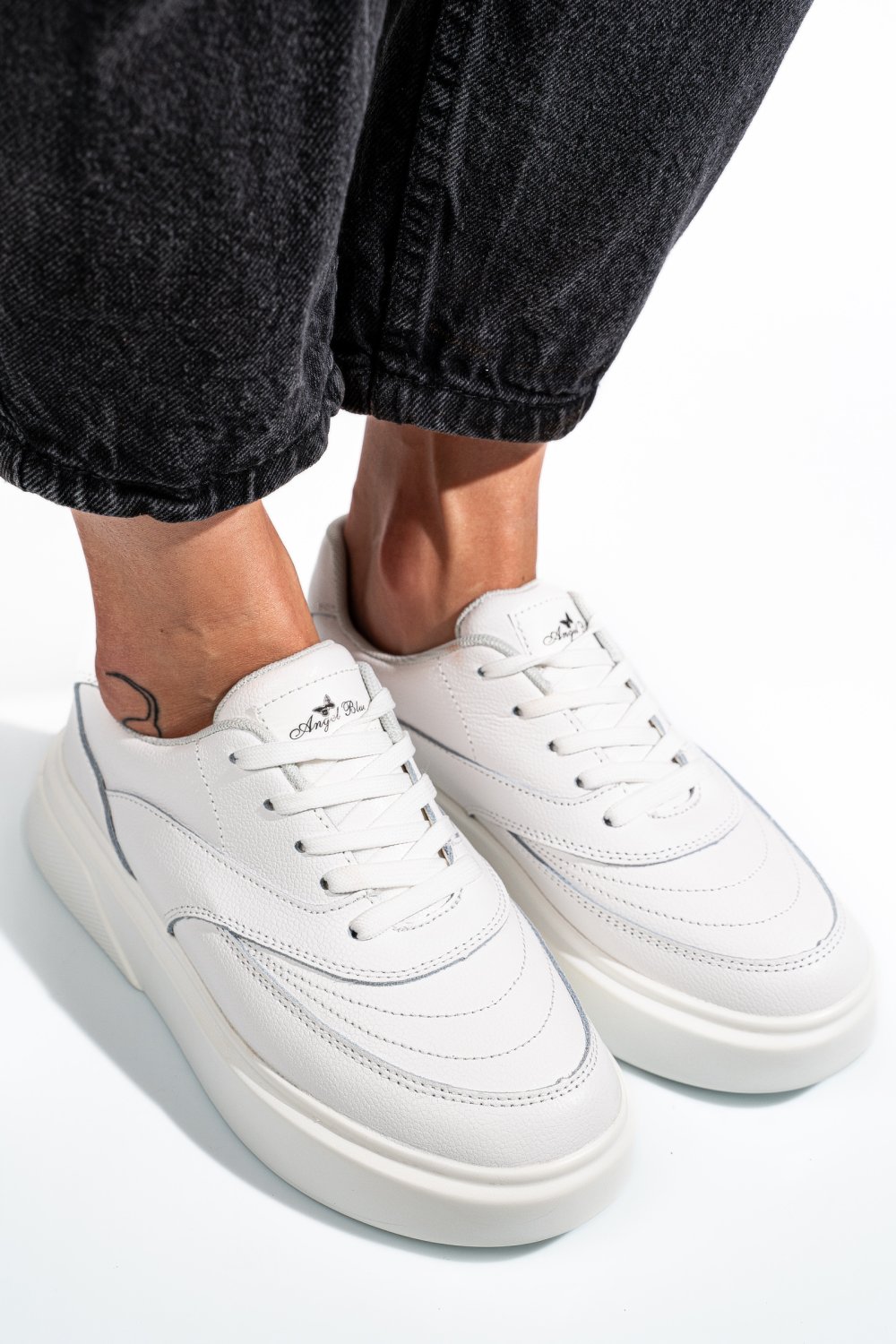 PANTOFI SPORT WHITE PIELE NATURALA ASPW2023-17