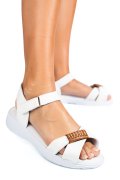 SANDALE ALBE PIELE NATURALA 0PC12