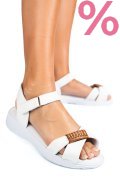SANDALE ALBE PIELE NATURALA 0PC12