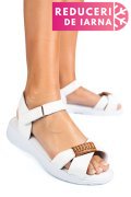 SANDALE ALBE PIELE NATURALA 0PC12