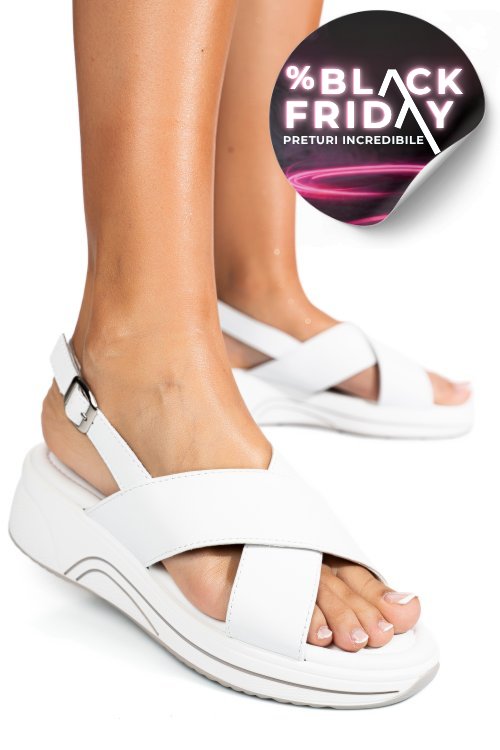 Sandale white piele naturala tsp6023