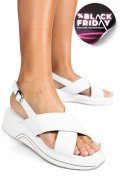 SANDALE WHITE PIELE NATURALA TSP6023