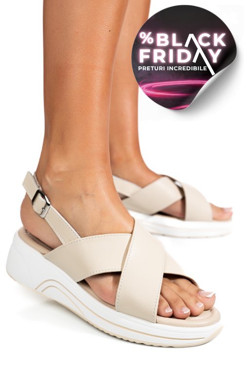 Sandale beige piele naturala tsp6023