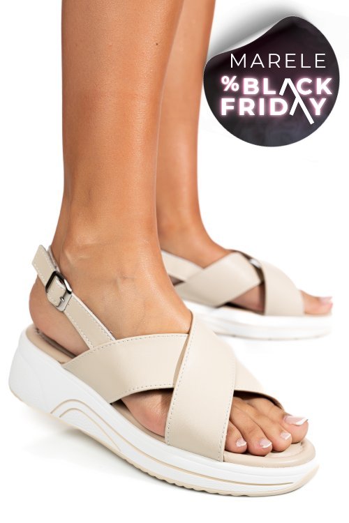 Sandale beige piele naturala tsp6023