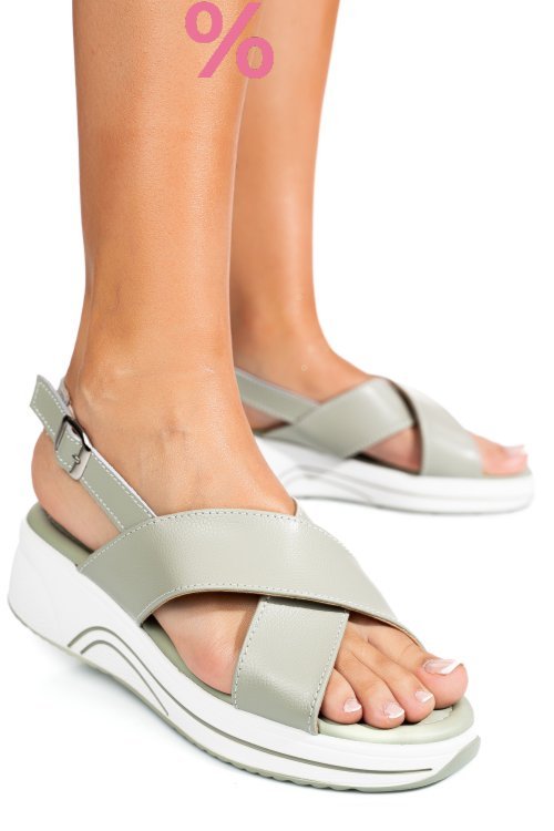 Sandale olive piele naturala tsp6023