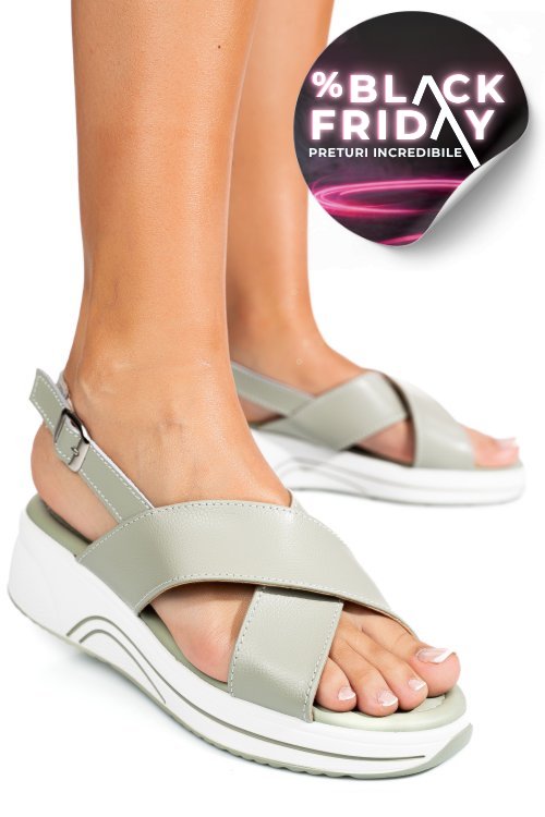 Sandale olive piele naturala tsp6023