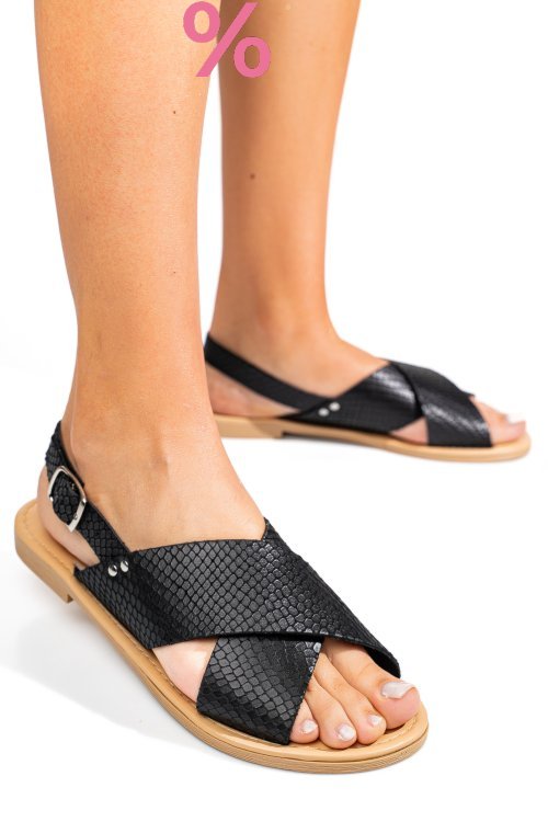 Sandale negre snk piele naturala psprocida