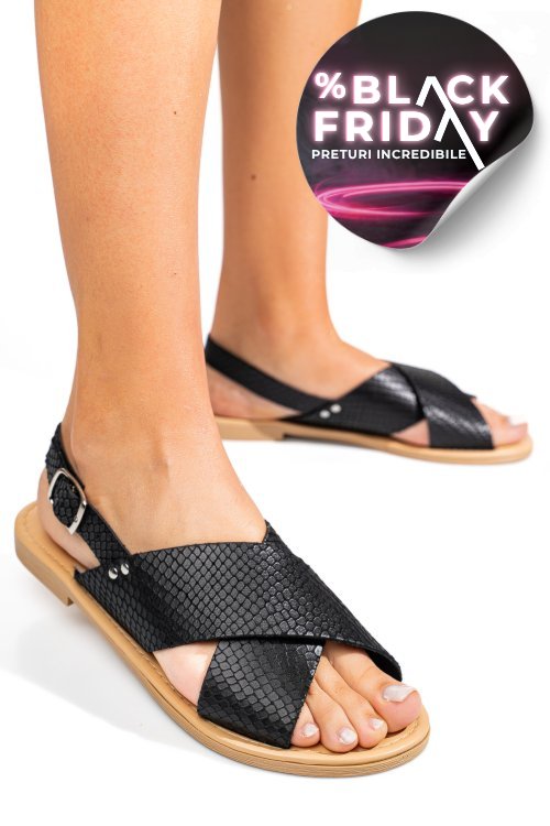 Sandale negre snk piele naturala psprocida