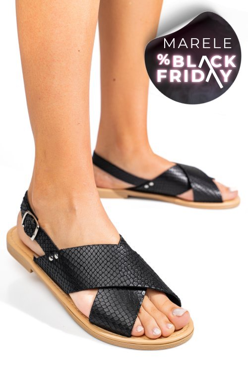 Sandale negre snk piele naturala psprocida