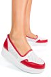 Pantofi alb rosu piele naturala 2pc007