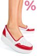 Pantofi alb rosu piele naturala 2pc007