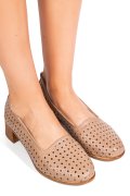 PANTOFI BEJ PIELE NATURALA 3PC06MM