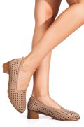 PANTOFI BEJ PIELE NATURALA 3PC06MM