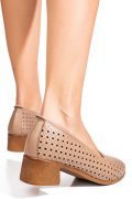 PANTOFI BEJ PIELE NATURALA 3PC06MM