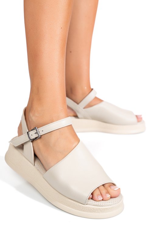 Sandale bej piele naturala 4s77671