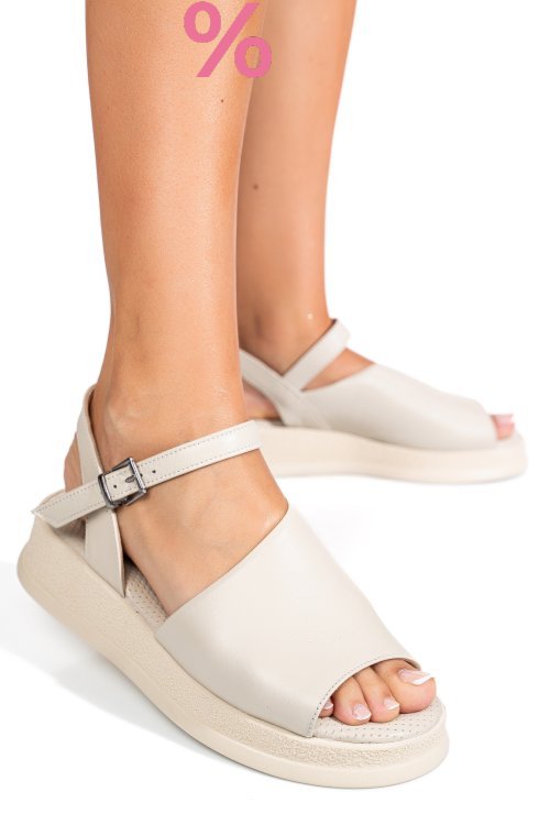 Sandale bej piele naturala 4s77671