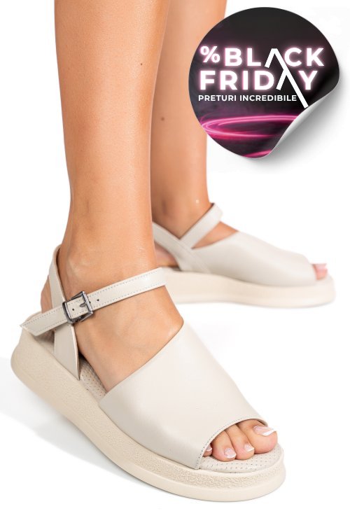 Sandale bej piele naturala 4s77671