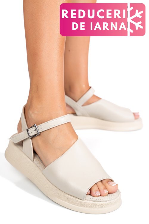 Sandale bej piele naturala 4s77671