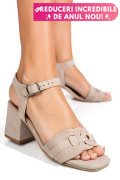 SANDALE BEJ PIELE NATURALA INTOARSA ES77M8659