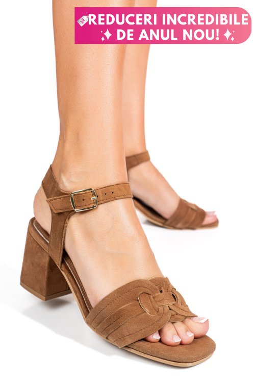 Sandale maro piele naturala intoarsa es77m8659