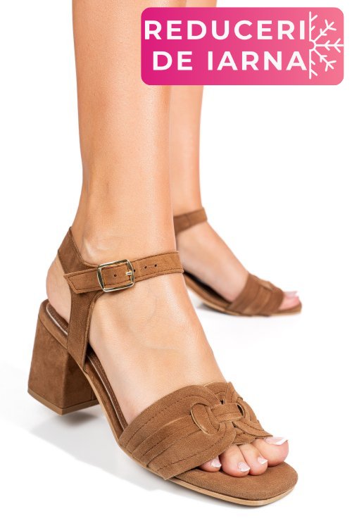 Sandale maro piele naturala intoarsa es77m8659