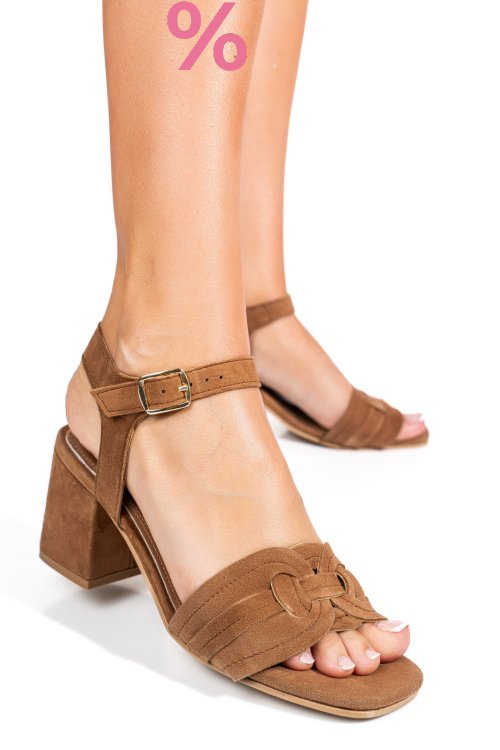 Sandale maro piele naturala intoarsa es77m8659