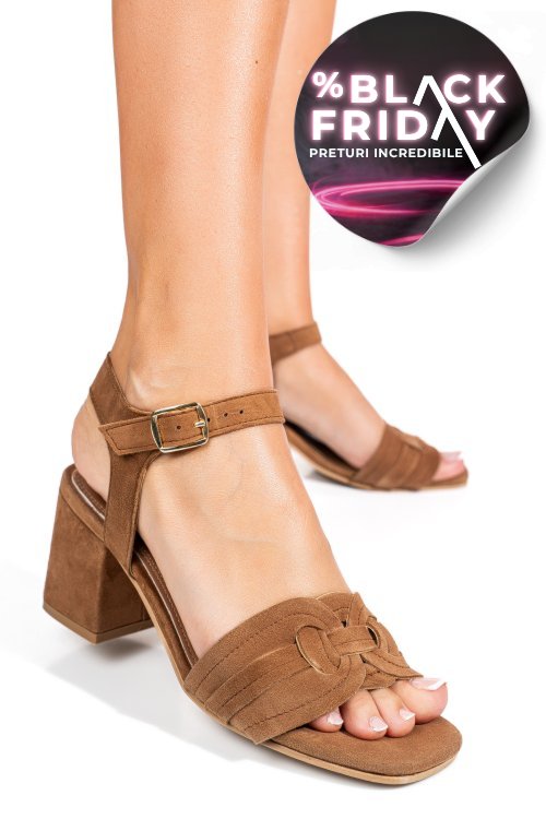 Sandale maro piele naturala intoarsa es77m8659