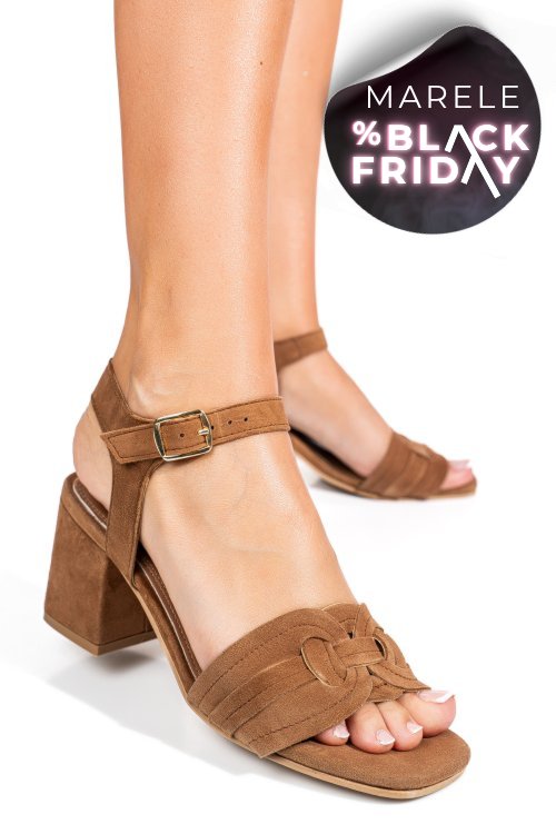 Sandale maro piele naturala intoarsa es77m8659