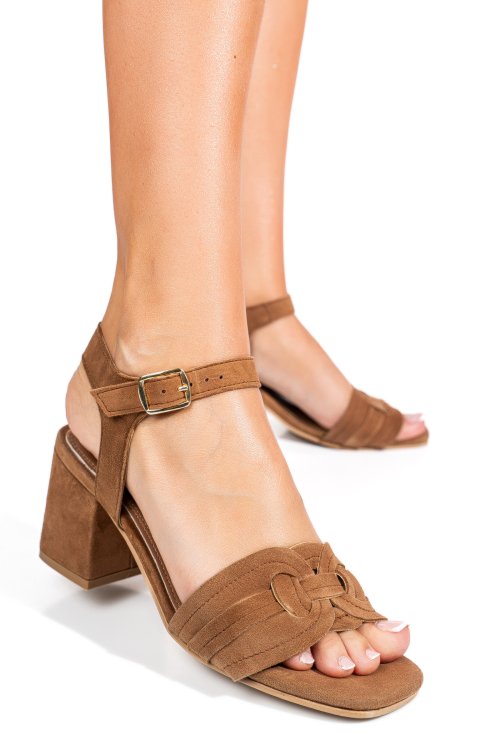 Sandale maro piele naturala intoarsa es77m8659