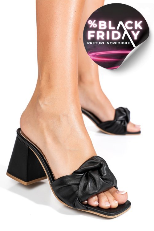 Sandale negre piele naturala es77m8657