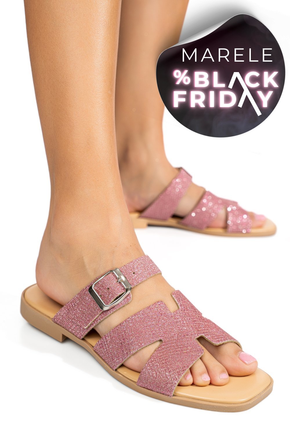 PAPUCI MOV GLITTER PIELE NATURALA SSPOLE