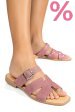 Papuci mov glitter piele naturala sspole