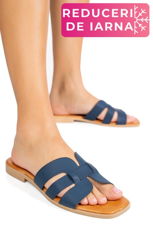 Papuci bleumarin piele naturala 1sp1htj