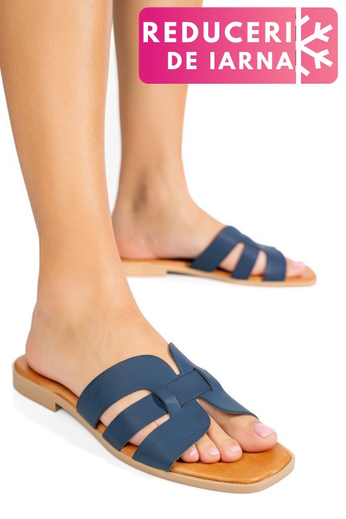 Papuci bleumarin piele naturala 1sp1htj