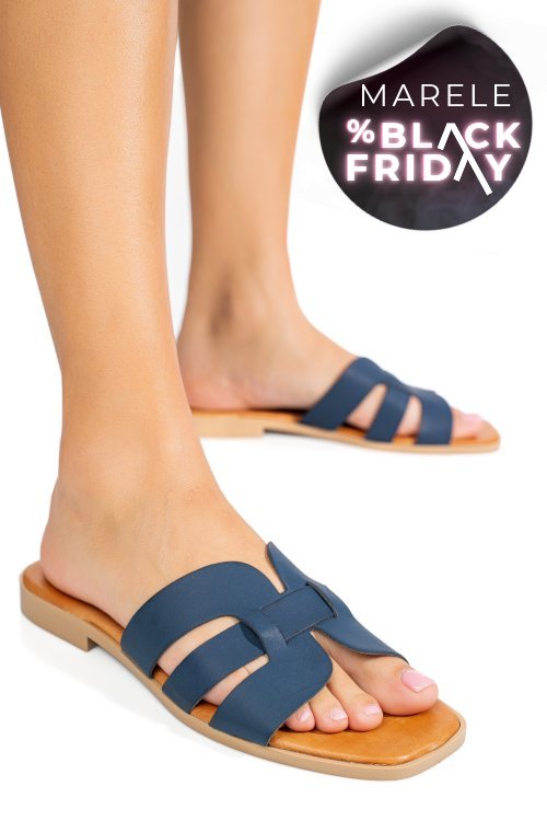 Papuci bleumarin piele naturala 1sp1htj